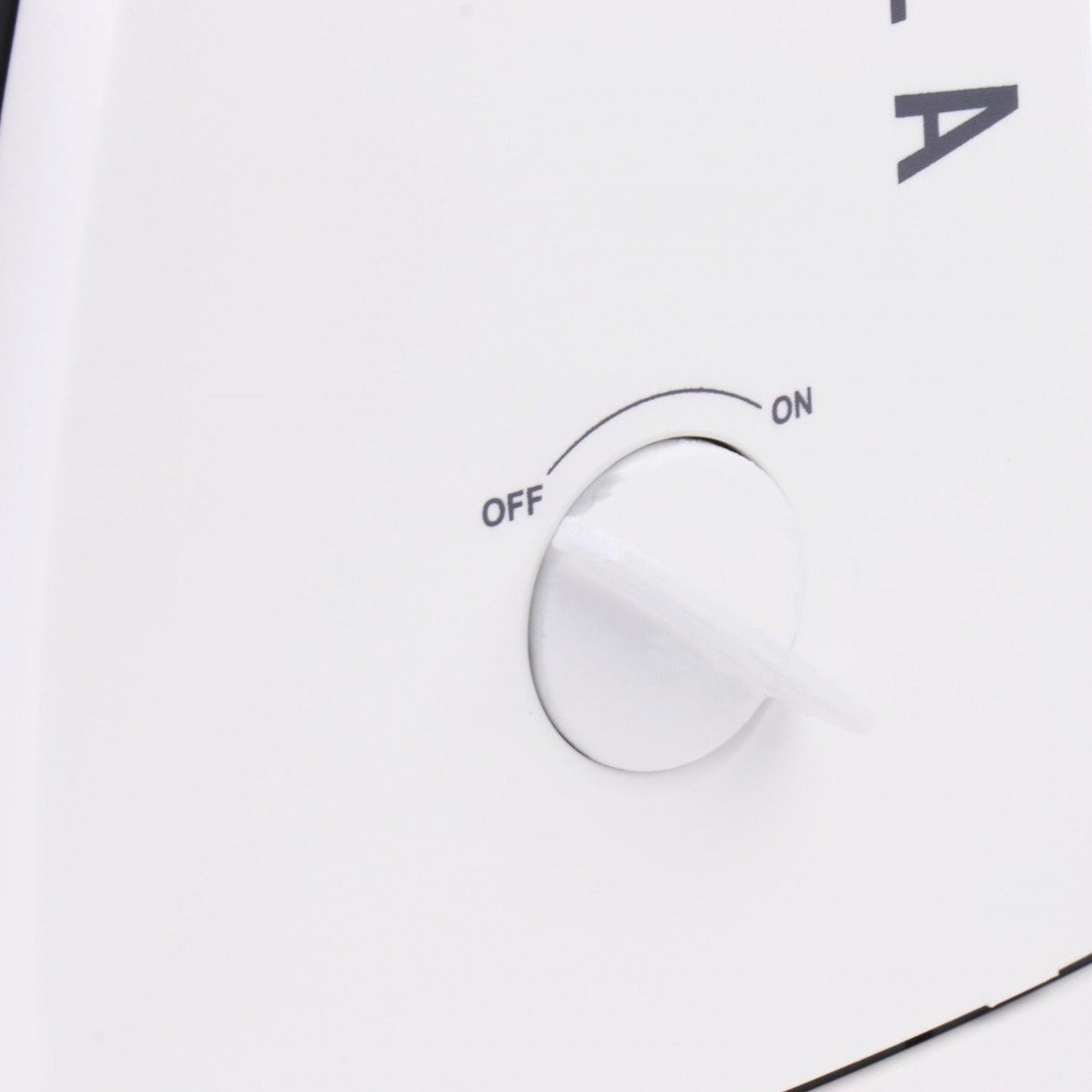 Baratza Encore coffee grinder in white, grind adjustment dial