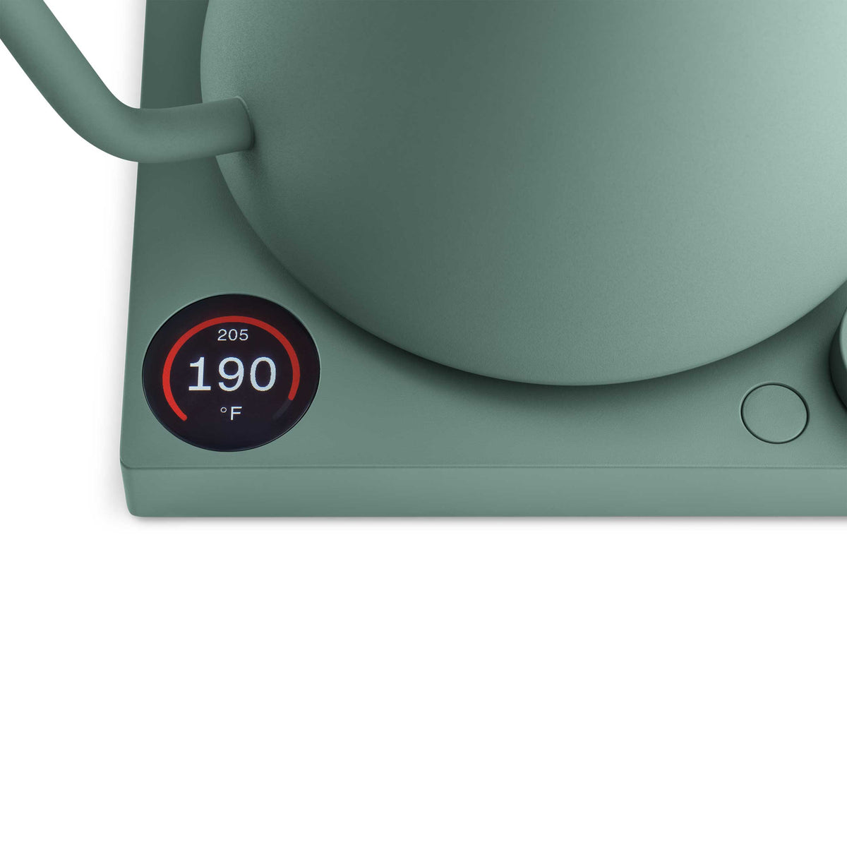 Fellow Stagg EKG Pro electric kettle in smoke green with maple, detail view 8
