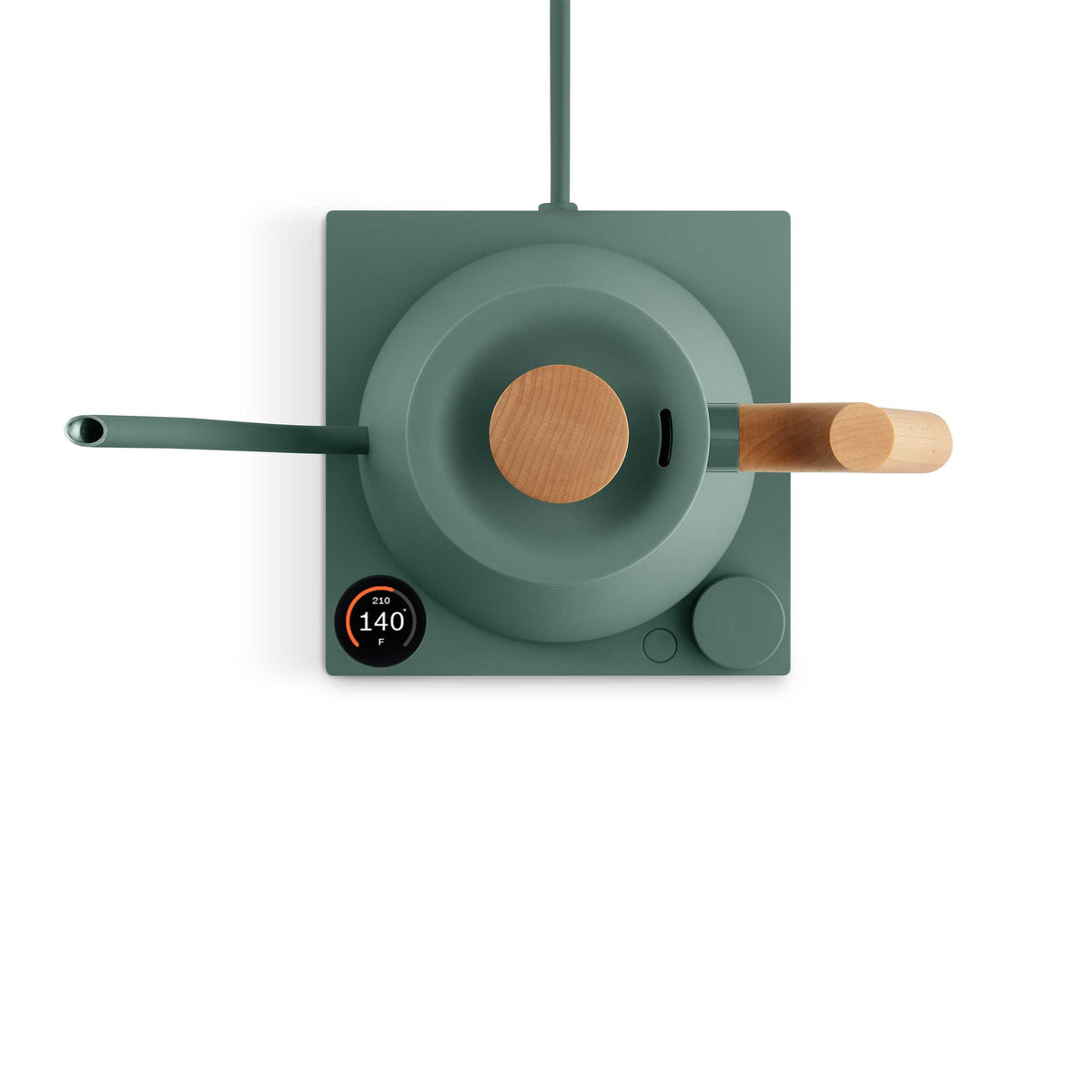 Fellow Stagg EKG Pro electric kettle in smoke green with maple, detail view 7