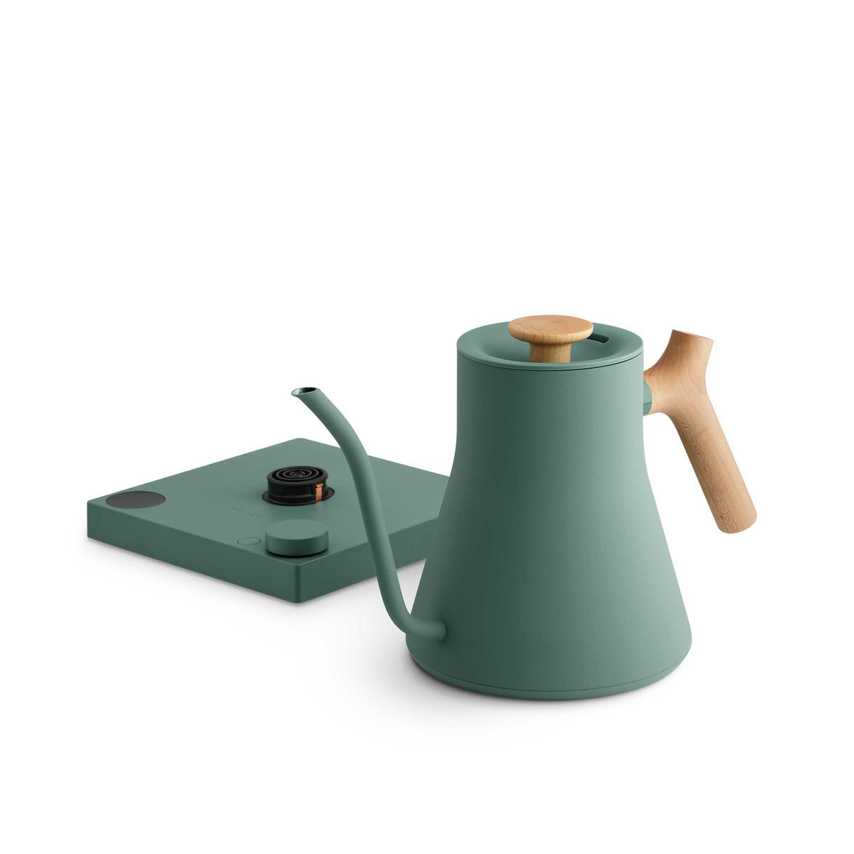 Fellow Stagg EKG Pro electric kettle in smoke green with maple, detail view 6