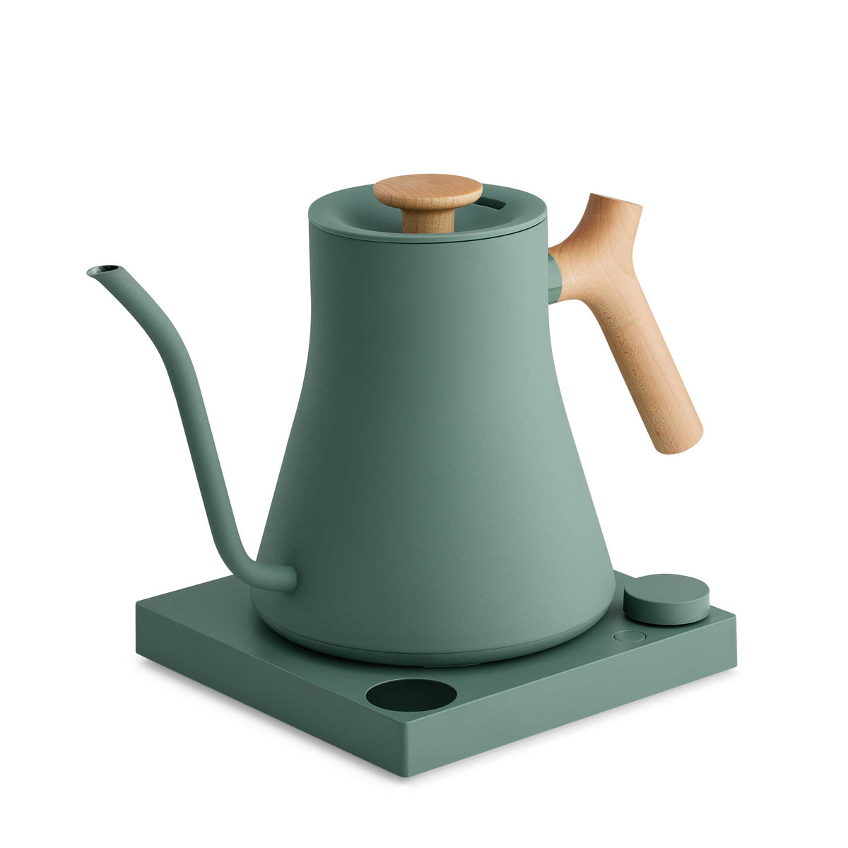 Fellow Stagg EKG Pro electric kettle in smoke green with maple, detail view 5