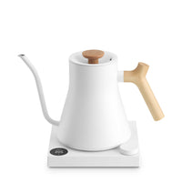 Fellow Stagg EKG Pro electric kettle in matte white with maple, detail view 2