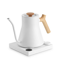 Fellow Stagg EKG Pro electric kettle in matte white with maple, detail view 5