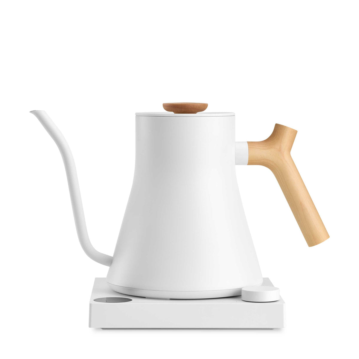Fellow Stagg EKG Pro electric kettle in matte white with maple